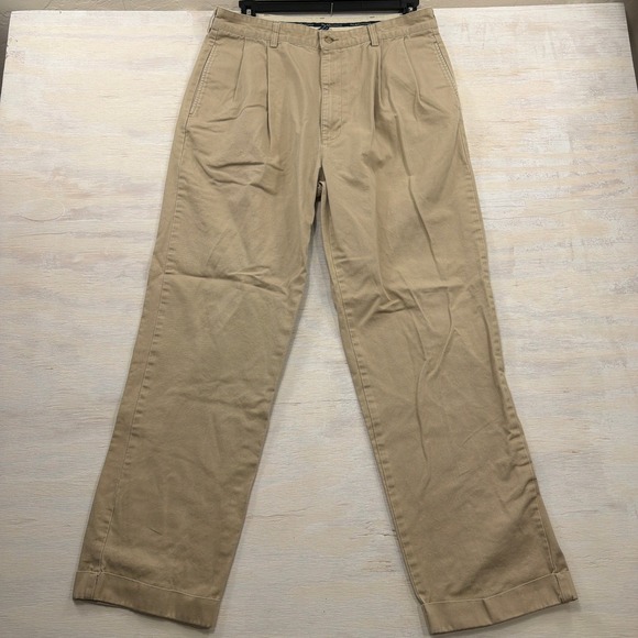 Polo Ralph Lauren Other - VTG Polo Ralph Lauren Chino Andrew Pant Pleated Cuffed Khaki Tan Mens 36x32